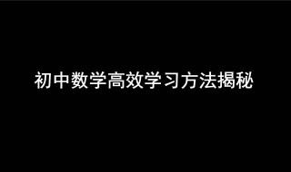 初二数学复习方法 你学会了吗