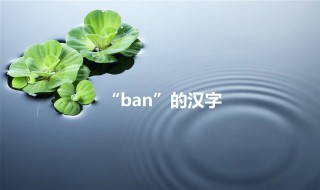 ban的汉字 任选其一组成成语