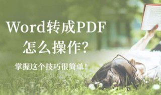 word转为pdf的方法 word转为pdf的2个方法