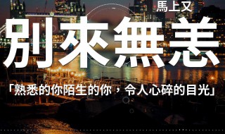 别来无恙歌词 别来无恙歌词介绍