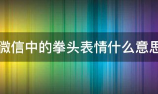 微信中的拳头表情什么意思 微信中的拳头表情意思是什么