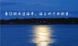 春江潮水连海平海上明月共潮生意思 春江潮水连海平海上明月共潮生是什么意思