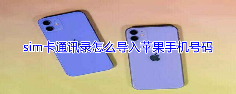 sim卡通讯录怎么导入iPhone手机号码