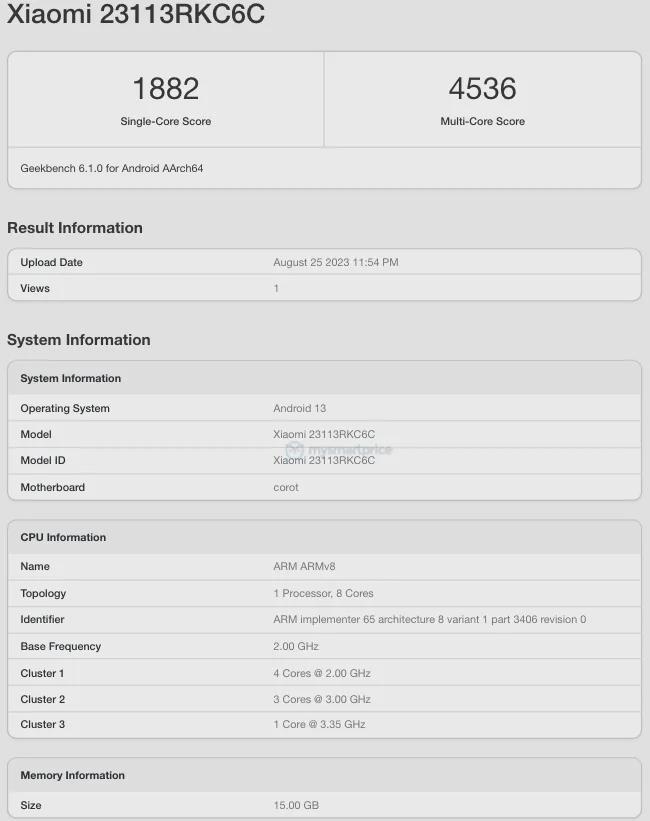 Redmi K70 Pro手机现身Geekbench，搭载联发科天玑 9200 + 芯片