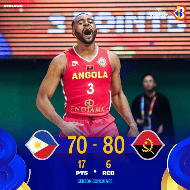 男篮世界杯-安哥拉送菲律宾2连败 克拉克森21+7