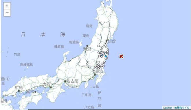 日本福岛县附近海域发生4.8级地震