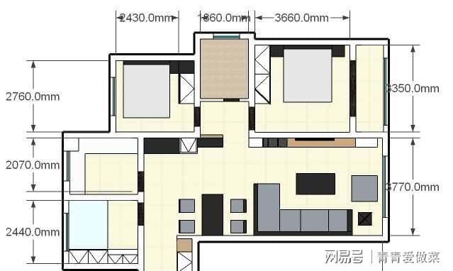 淄博装修：天悦三期122㎡三室两厅，设计师解析方案布局设计思路