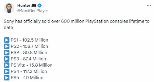 PS系列主机总销量已超6亿台：PS5达4000万