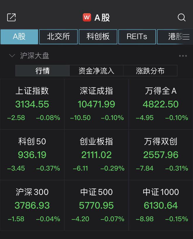 A股低开沪指跌0.08%，数据要素板块走低