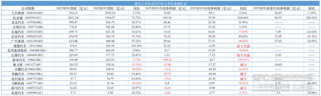 财报里的中国经济｜上市车企半年报：价格战重创行业利润，车企盈利能力冷热不均