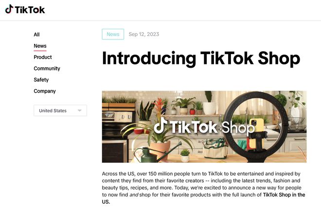 TikTok在美正式推出电商服务