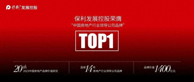 保利发展控股荣膺“中国房地产行业领导公司品牌”TOP1