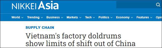 “越南工厂低迷凸显从中国迁出的局限性”