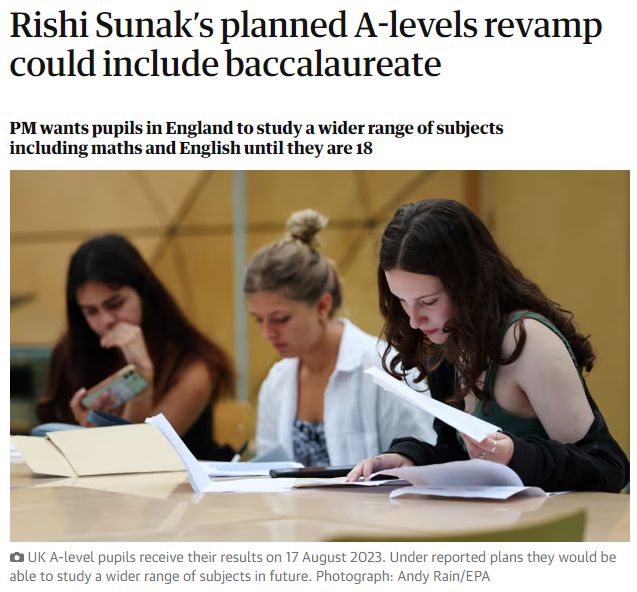 英国取消A-level考试？首相苏纳克或将宣布新课程计划