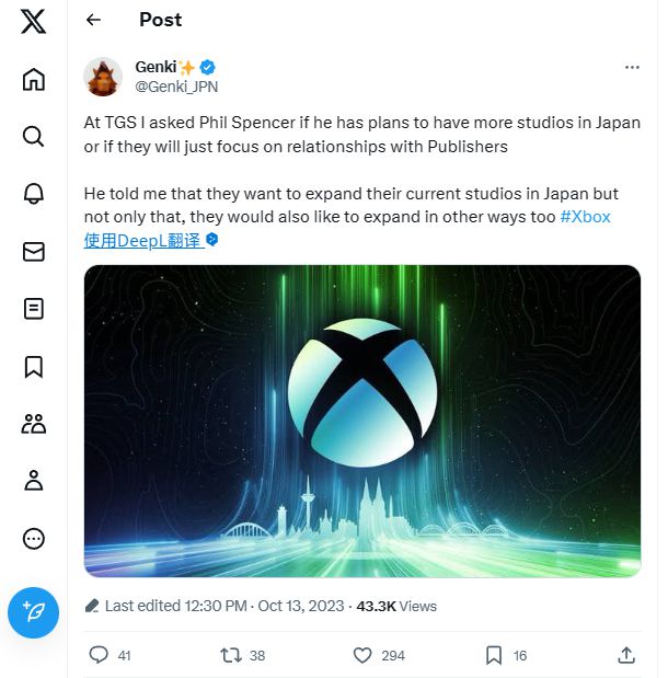 收购动视暴雪后，Xbox负责人斯宾塞暗示下个目标是扩张日本业务