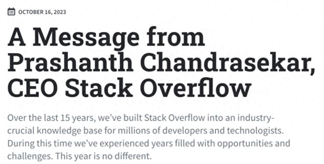 ChatGPT重压下，Stack Overflow裁员28%，为生成式AI工具开源节流