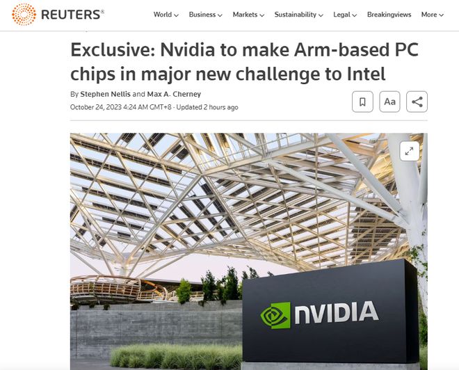 消息称英伟达、AMD将制造基于ARM的PC芯片，挑战英特尔和苹果