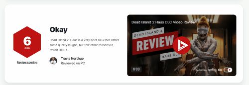 《死亡岛2》DLC IGN6分：流程短且几乎没有新变化