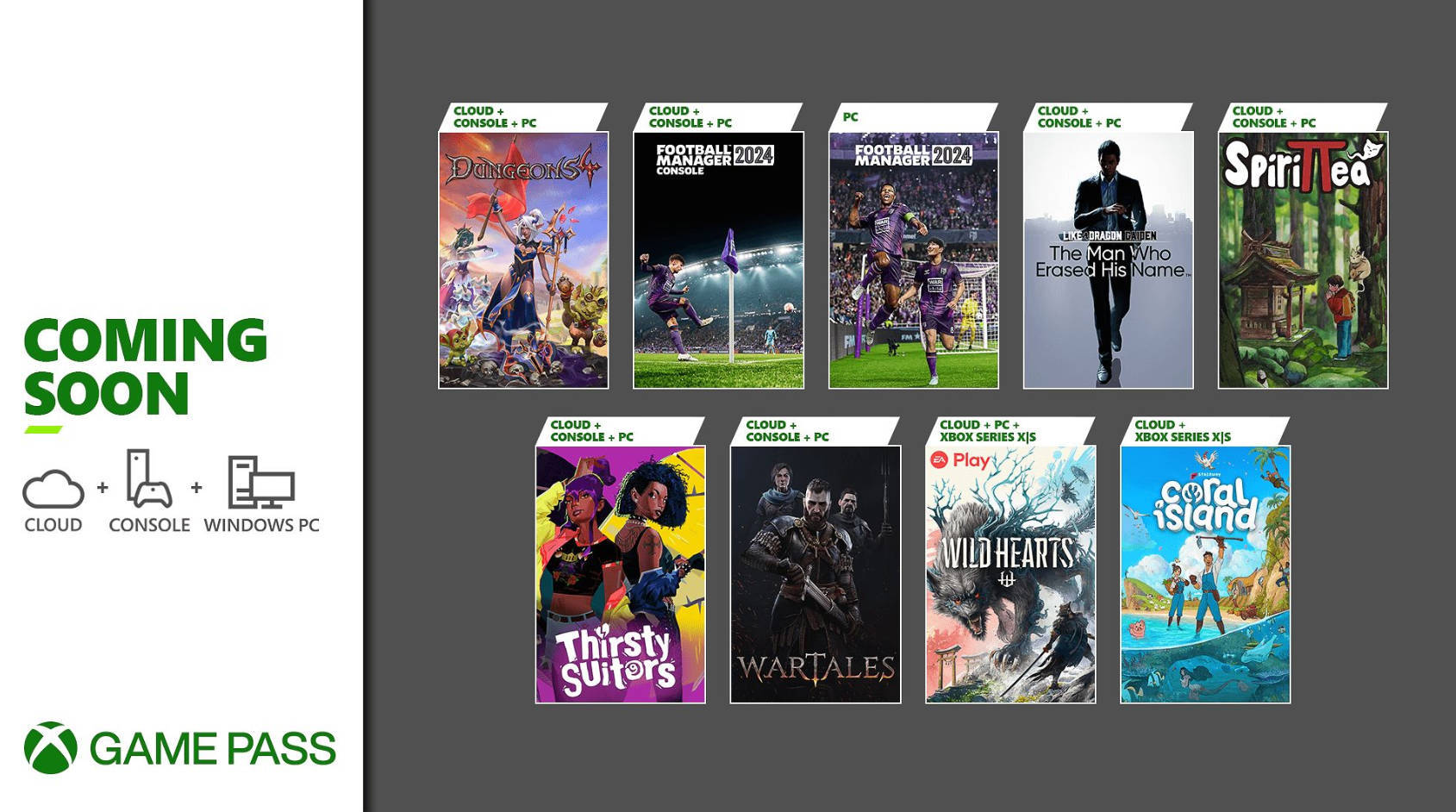 Xbox Game Pass 11月上旬新增游戏公开